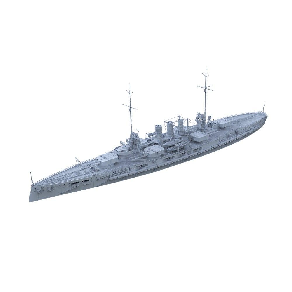 Niepomalowany model wojskowy do pancernika niemieckiej marynarki wojennej Helgoland 1/350