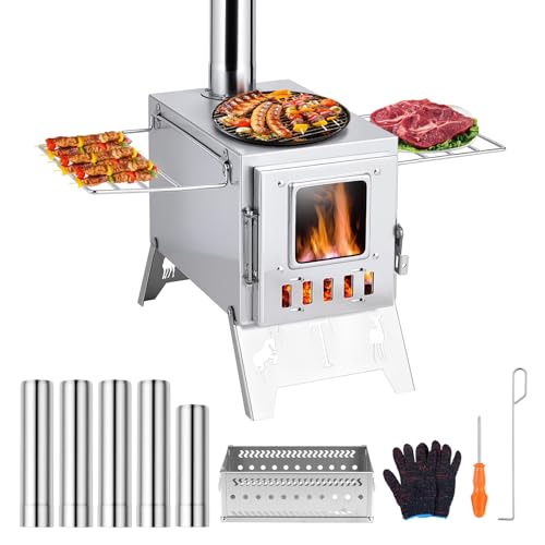Tazauue Hot Tent Stove, Wood Burning Stove, Portable Wood...