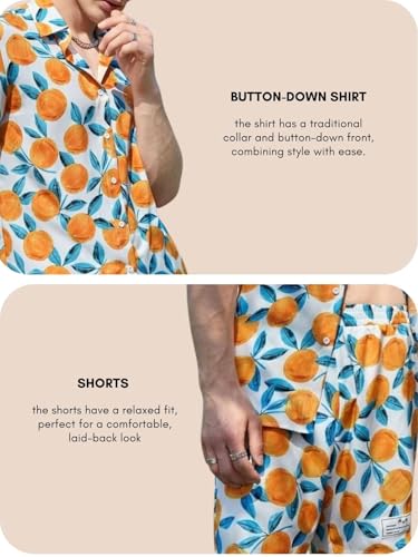 Image of DHRUVI TRENDZ Men Rayon Printed Co-Ord Set | Cord Set | Night Suit | T-Shirt and Shorts Set | Night Dress | Pyjama Set