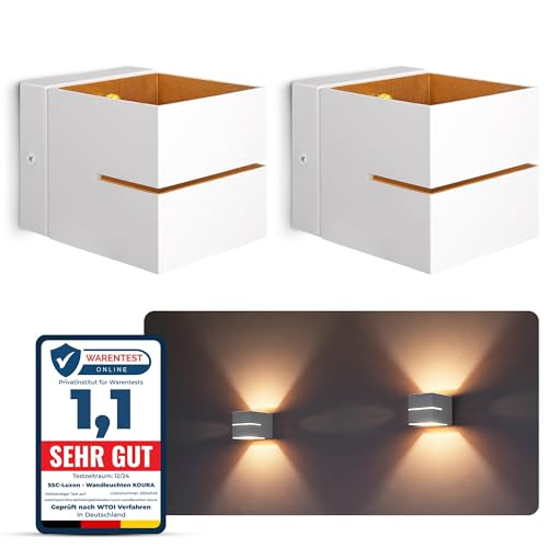 SSC-LUXon KOURA 2er Wandleuchte Weiß-Gold
