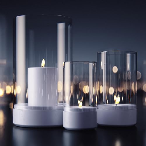 Werkbeton - 3er Set Beton & Glas Windlicht Luisa Größe | garantierter...