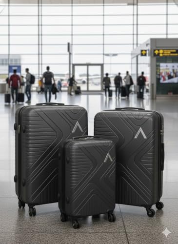 Image of VIP Aristocrat 55, 66 & 75 Cm Polyproplyene Hard-Sided 4 Wheels Spinner Luggage Set of 3 Trolley Bags for Travel with Combination Lock| 7 Years Warranty (Grey)