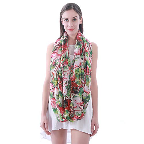 Lina & Lily Vintage 1950s Flamingo Print Women's Infinity Scarf Lightweight4