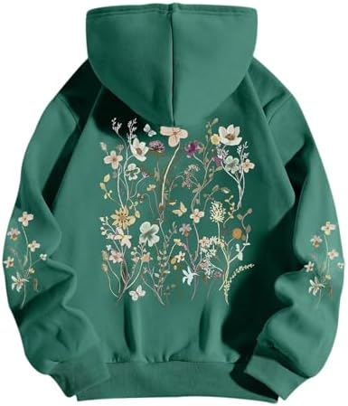 Sulayesh Women's Floral Printed Hoodies Vintage Aesthetic Flower ...