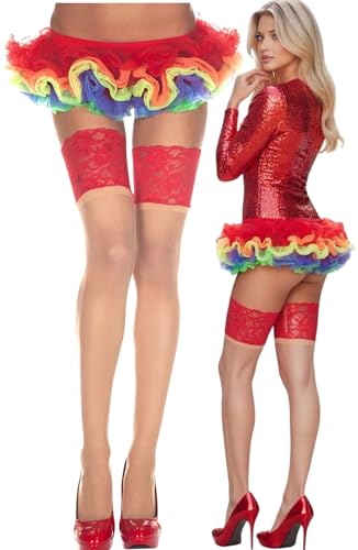 Image of ToBeInStyle Women's Thigh Highs With Smooth Silicone Lace