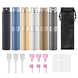 Lulupack Travel Perfume Bottle Refillable - Cologne Spray Atomizer Mini - Small Travel Size Empty Sprayer for Refill Sample Container - Portable Fragrance Decant Dispenser for Women Men 8ml 6PCS Brown