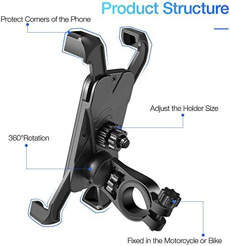 alfoem Bike Phone Mount Universal 360° Rotation Bicycle Motorcycle Cell Phone Holder for 4.0-7.0 inch Smartphone