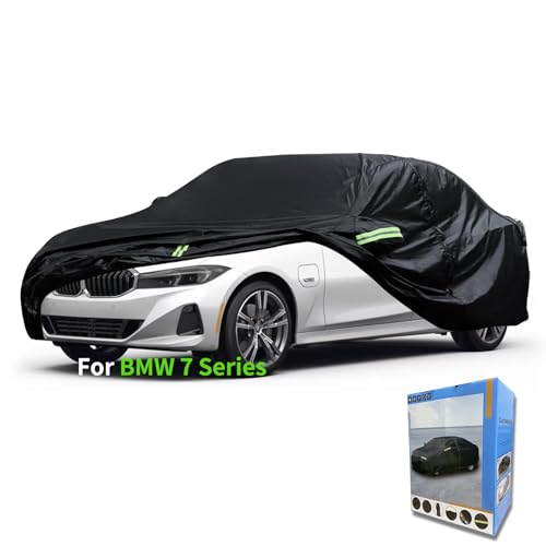Image of Custom-Fit for BMW Car Cover, Automobiles All Weather Waterproof, Car Cover All Weather Snowproof UV Protection Windproof Outdoor Full car Cover (for BMW 7 Series)