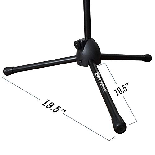 AxcessAbles Short Microphone Stand with Boom Arm | Low Profile Mic Tripod Stand for Kick Drums | Guitar Amp Stand | Low-Pro Mike Stand (MS-101L) - Thumbnail 5