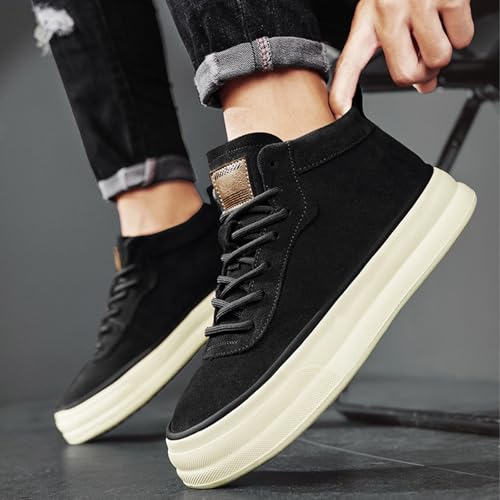Men's Suede High Top Walking Shoes Chunky Casual Skate Shoes High Top Dress Sneakers3