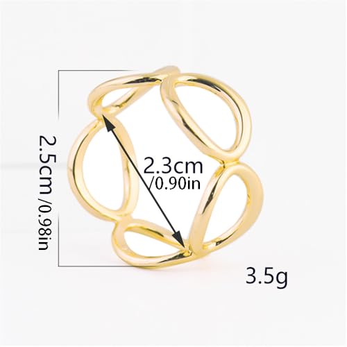 Image of Round Infinity Silk Scarf Ring Brooch for Women Fashion Circle Chain Shawl Scarves Buckle Clip Brooches Band Rings Size 12 Dainty Dress Accessories Jewelry