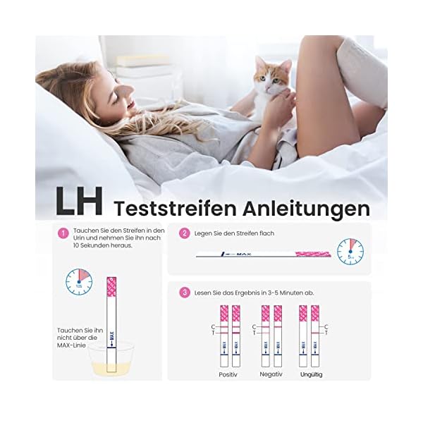 Femometer 50 Ovulationstest + 20 Schwangerschaftstest 25 mIU/mL optimaler Sensitivität – Bild 5