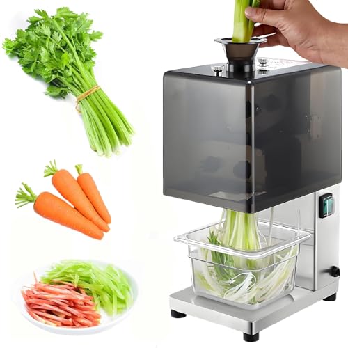 Picadora de verduras eléctrica comercial, 200 W, trituradora de acero inoxidable con cubierta insonorizada, entrada de alimentación, funcionamiento continuo durante 3 horas,