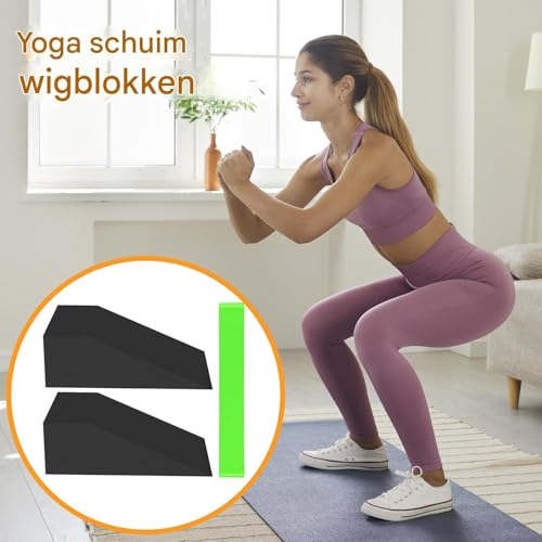 Squat Wedge Blocks, Yoga Foam Wedge, Slant Board voor Yoga Eva Foam Wedge, brancard schuine blokken voor squat, riser blok, yoga, push -up, balans, stretch, sterkte, plank - Afbeelding 6
