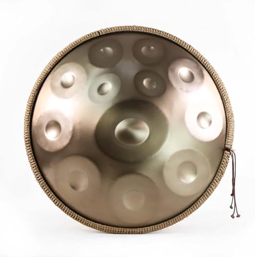 Handpan Drums For Adults 12 Notes 22 Inches Professional Handpan Steel Hand Drum,Hand Pan Drum Instrument With Soft Handpan Bag,2 Handpan Mallets,Handpan Stand And Dust-Free Cloth (Color : Golden-432