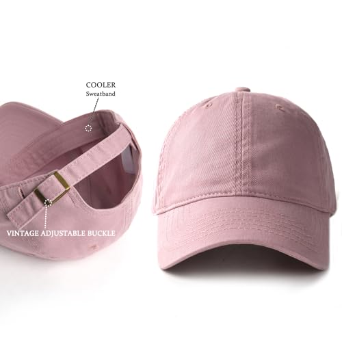 Image of FURTALK Unisex Vintage Washed Unstructured Baseball Cap Washed Cotton Adjustable Dad Hat