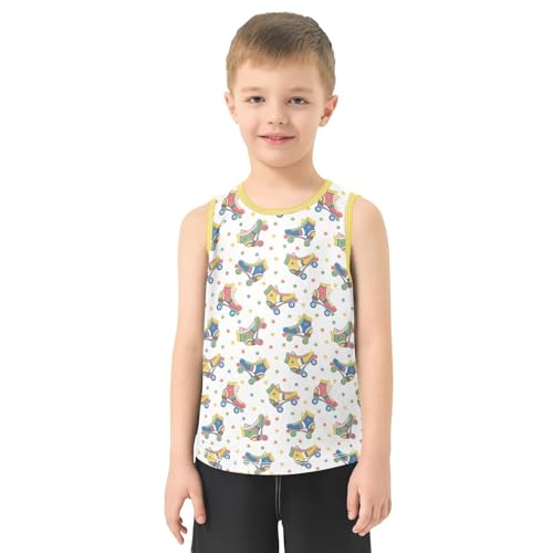 Baby Boys Sleeveless Tank Top Roller Skates Toddler Athletic Vest 3-10T2