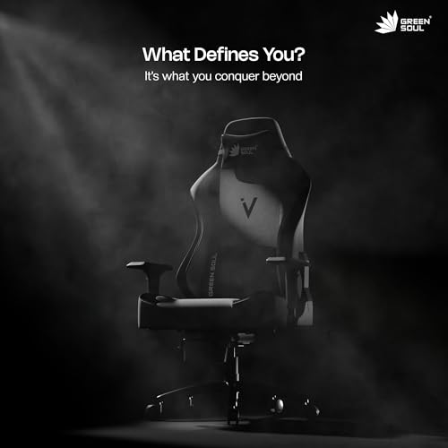 Green Soul Vision Multi-Functional Ergonomic Gaming Chair, Premium Fabric Chair with Adjustable Neck & Lumbar Pillow, 4D Adjustable Armrests & Heavy Duty Metal Base (Earth) Installation Provided