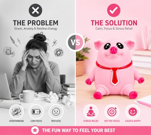 Image of Cute Pink Pig Squishy Toy with Stretchable Soft Body and Tie Design, Squeezable Fidget Toy for Kids and Adults, Desk Play, Travel Fun, Party Favors, Birthday Return Gifts