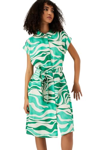 Image of Max Women's Half Sleeves Spread Collar Cotton Printed A-line Dress