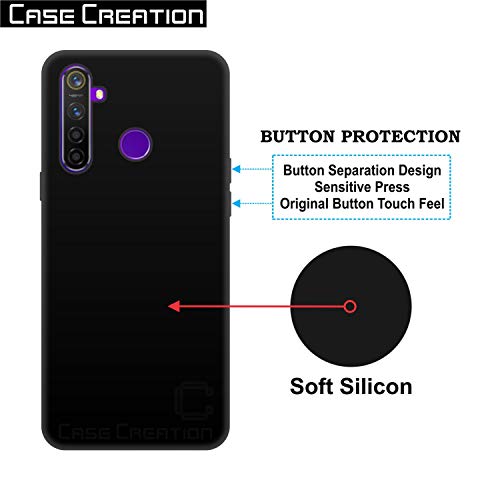 Image of Case Creation Compatible with Realme 7 Pro 2021 Back case, Realme 7 Pro Slim Flexible Smart Look case with 360 Camera All Angle Protection (Pure Black)