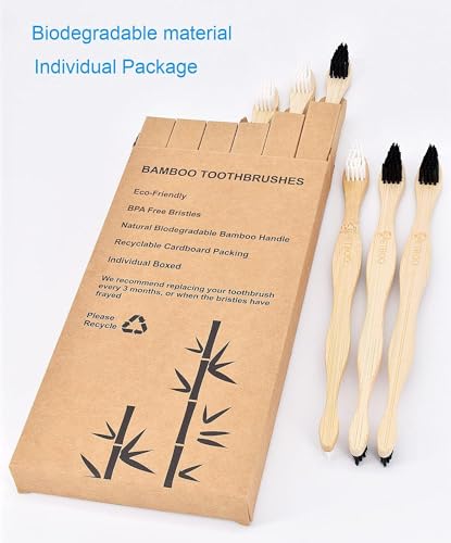 Image of Dog Toothbrush,Pets Bamboo Tooth Brush Double-Sided Small & Large Head Toothbrushes for Dogs Cats,Biodegradable Eco-Friendly Teeth Cleaning Tool (6 Pack with Bag Holder)