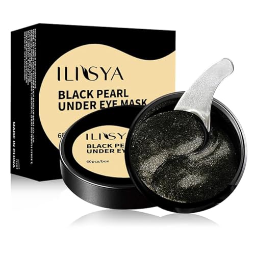 ROUSE Black Pearl Collagen Eye Mask Anti-Wrinkle Under Eye Patches for Puffy Eyes Dark Circles Collagen Eye Gel Pad Moisturizing Brightening Under Eye Mask-60pcs