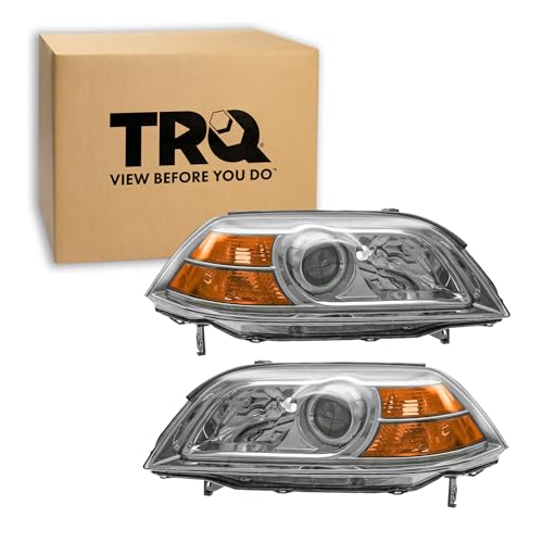 Image of TRQ Headlight Assembly Set AC2518107 AC2519107 Compatible with 2004-2006 Acura MDX