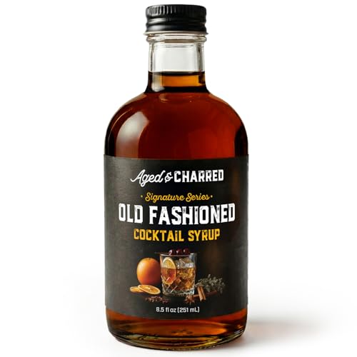 Aged and Charred Old Fashioned Mix Syrup for 32 Cocktails - Handcrafted Old Fashion Mix with...