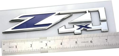 Image of 2Pack Z71 4x4 Emblems Badges Replacement for Chevy Silverado Sierra Tahoe Suburban 1500 2500hd 3500hd Decal (Chrome Blue), EI-SilveCutom#2