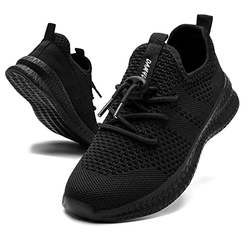 Egmpda Boy Shoes Athletic Running Fashion Sneakers Walking Breathable Kids Girls Fitness Cross-Training Tennis Lightweight Shoes(Toddler/Little Kid/Big Kid) A Black thumb #5