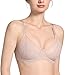 Lemorosy Women's Full Coverage Underwire Lace Unlined Minimizer Bra for Heavy Breast (36C, Nude)