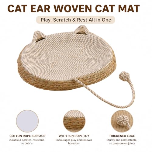 Cama rascador para gatos Cesta Instinct de descanso tejido a mano para el salón 6