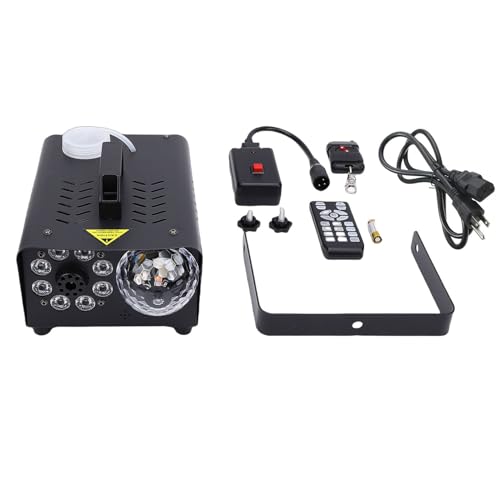 Máquina de humo de 600 W con luces y control remoto inalámbrico, 13 modos, enchufe estadounidense miniatura 6