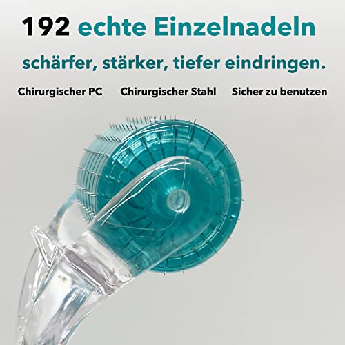 AUDUODUO® Derma roller 192 echte nadeln 0.5mm mit REAL SILVER Nadeln Microneedle roller for Face - Image 3