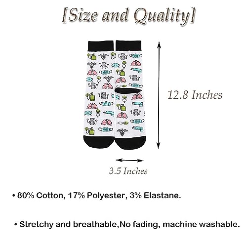 TOBGBE 2 Pairs Respiratory Therapist Socks - RT Graduation Gift2