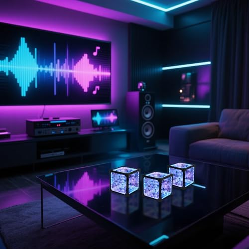 Luces LED 3D Infinity Cube regulables por aplicación para mesa de juego 5