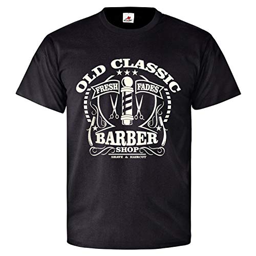 T-shirt homme barber shop noir XXXL t-shirt barbier vintage coton grand style