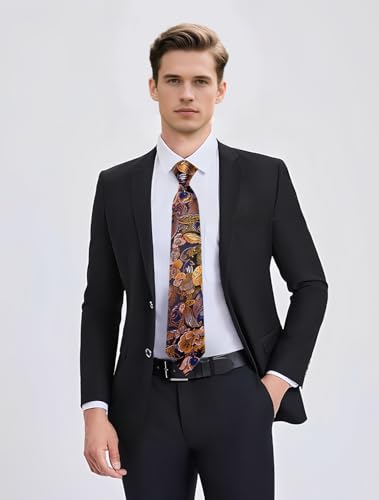 Image of YourTies Paisley Men's Necktie Woven Silk Floral Ties for Men Designer Formal Business Party Wedding
