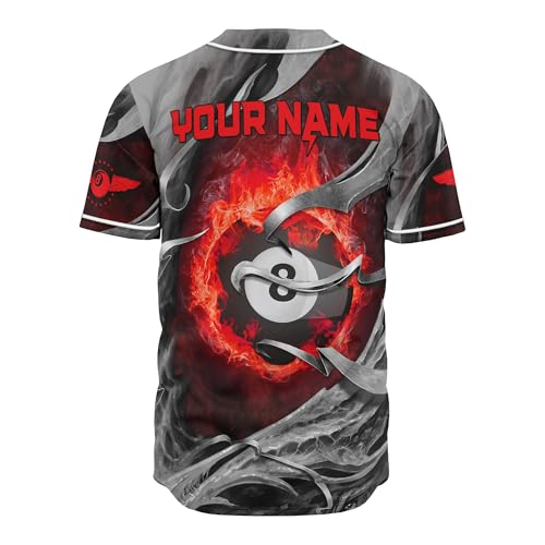 Camiseta de Béisbol personalizada con gráfico 3D de calavera con ojos rojos miniatura 4