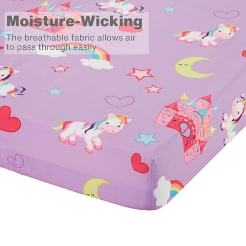 image for EVERYDAY KIDS 2 Pack Fitted Girls Crib Sheet, 100% Soft Breathable Mic