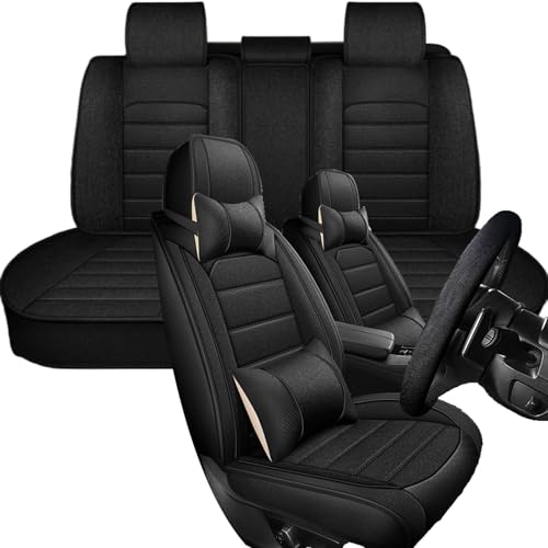 に適用 トヨタヤリスクロスMXPB10MXPB15MXPJ10MXPJ15 シートカバー 車 専用設計 5点セット 通気性 高弾性全包囲 防水防汚 滑り止め加工 カーシートカバー 四季対応 麻素材使用 収納便利 夏冬兼用(黒,枕あり)