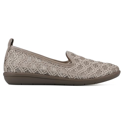 Image of CLIFFS BY WHITE MOUNTAIN Women's Twisty Woven Moccasin Style Loafer Flat