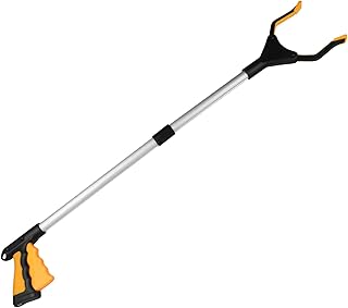 Grabber Reacher Tool with Magnetic Tip,32" Foldable Upper Grabber Reacher for Elderly Long Handy Trash Claw Grabber with Grip, Reaching Grabber for Litter Picker Trash Pick up(Orange)…