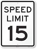 SmartSign 'Speed Limit 15' Sign | 18' x 24' 3M Engineer Grade Reflective Aluminum