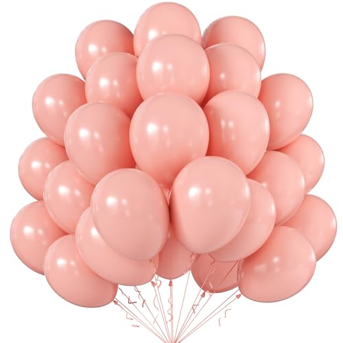 Image of 12 Inch Pastel Orange Balloons, 50 Pcs Latex Helium Macaron Balloons for Kid's Birthday Party, Baby Shower, Wedding, Graduate Party Decorations
