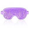 NEWGO Cooling Gel Eye Mask – Reusable Cold Pack for Puffy Eyes, Dark Circles, Migraine, Stress Relief – Purple With Soft Plush Backing