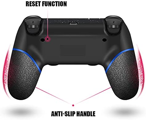 AceGamer Wireless Controller for PS4, Purple Galaxy Custom Design with Non-Slip Grips of Both Sides, Turbo Function and 3.5mm Audio Jack, Bonus 2 Thumb Grips - 3