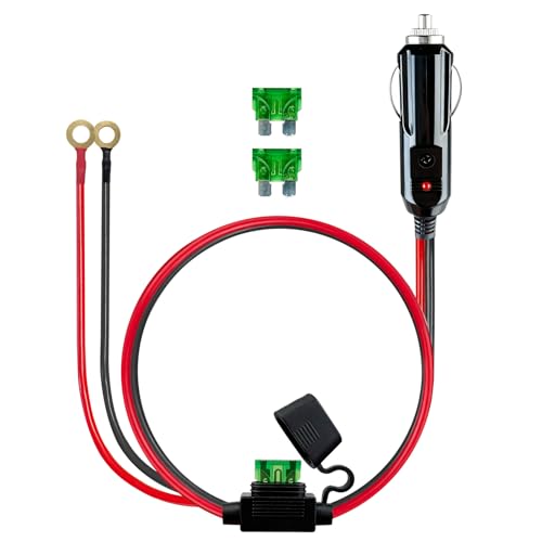 SSGP 12V Cigarette Lighter Extension Cord with Fuse Box, 3
