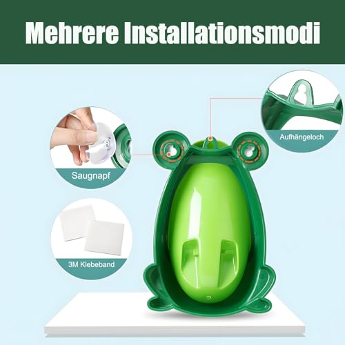 QIANGUANG Froschkinder Töpfchen Toilette Ausbildung Kind Urinal zum Junge Pinkeln Trainer Bad (Grün)